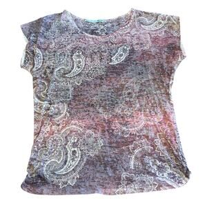 Y2K Maurice’s Purple Crewneck Tee Womens Size XL Rhinestones Made in USA